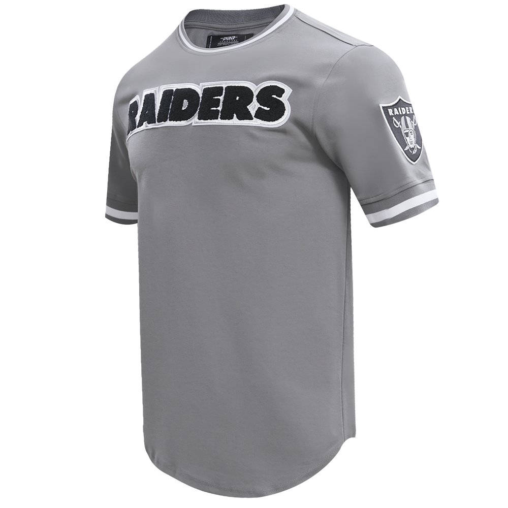 NFL LAS VEGAS RAIDERS CLASSIC CHENILLE DOUBLE KNIT TEE (GRAY)