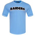 NFL LAS VEGAS RAIDERS CLASSIC CHENILLE T-SHIRT EN MAILLE DOUBLE (BLEU UNIVERSITÉ)