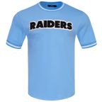 NFL LAS VEGAS RAIDERS CLASSIC CHENILLE T-SHIRT EN MAILLE DOUBLE (BLEU UNIVERSITÉ)