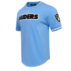 NFL LAS VEGAS RAIDERS CLASSIC CHENILLE T-SHIRT EN MAILLE DOUBLE (BLEU UNIVERSITÉ)