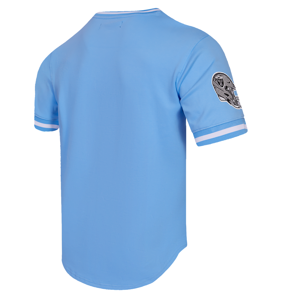 NFL LAS VEGAS RAIDERS CLASSIC CHENILLE T-SHIRT EN MAILLE DOUBLE (BLEU UNIVERSITÉ)