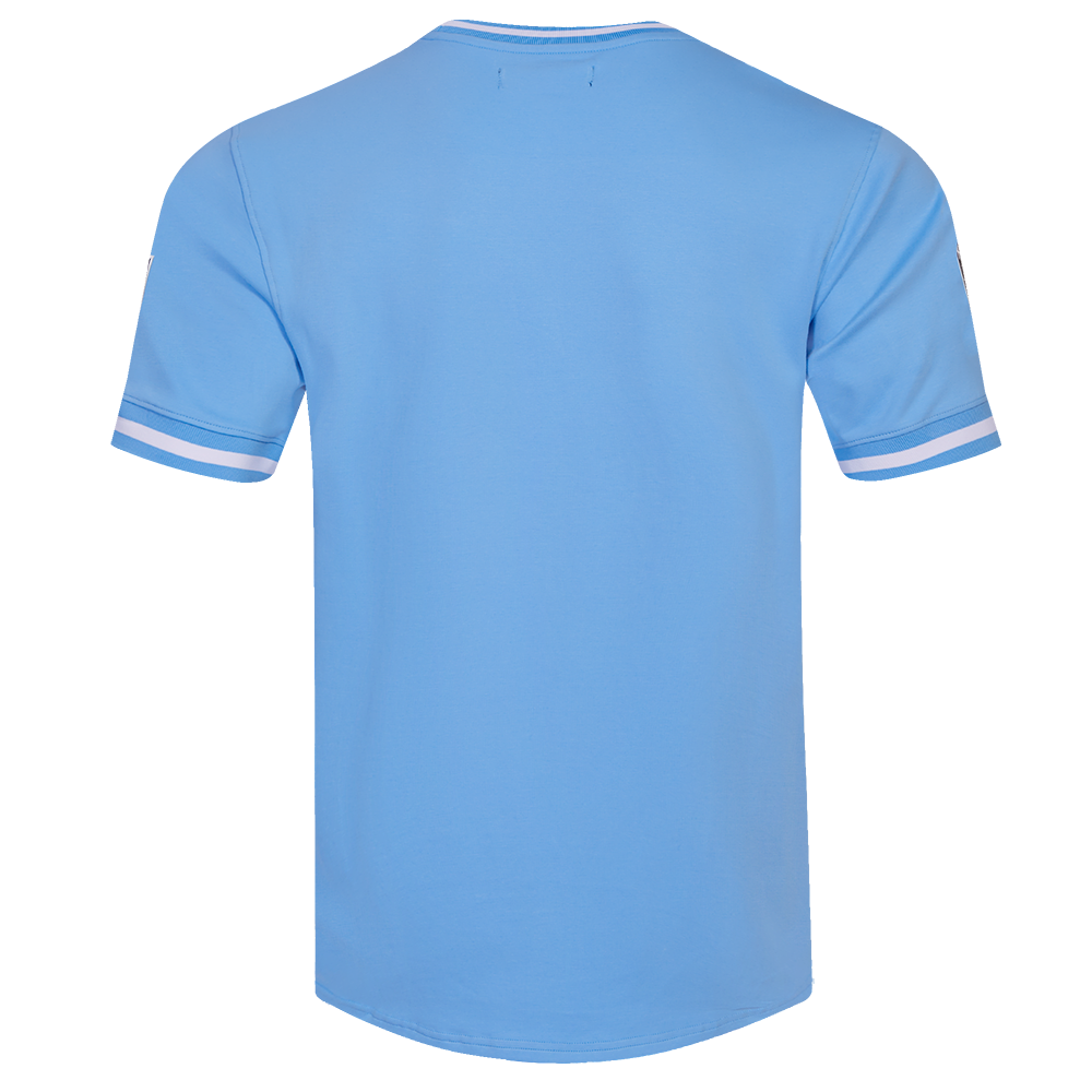 NFL LAS VEGAS RAIDERS CLASSIC CHENILLE T-SHIRT EN MAILLE DOUBLE (BLEU UNIVERSITÉ)