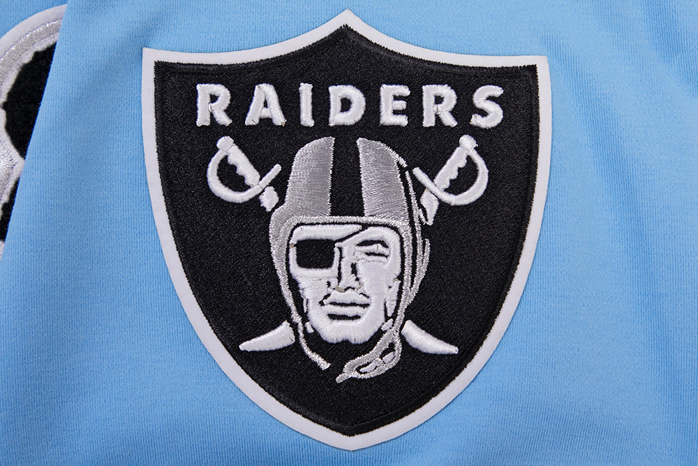 NFL LAS VEGAS RAIDERS CLASSIC CHENILLE T-SHIRT EN MAILLE DOUBLE (BLEU UNIVERSITÉ)