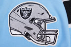 NFL LAS VEGAS RAIDERS CLASSIC CHENILLE T-SHIRT EN MAILLE DOUBLE (BLEU UNIVERSITÉ)