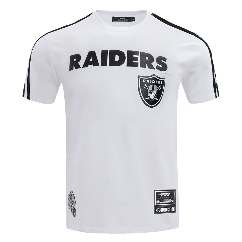 NFL LAS VEGAS RAIDERS CLASSIC CHEMISE À BANDES EN FILET POUR HOMME (BLANC/NOIR)