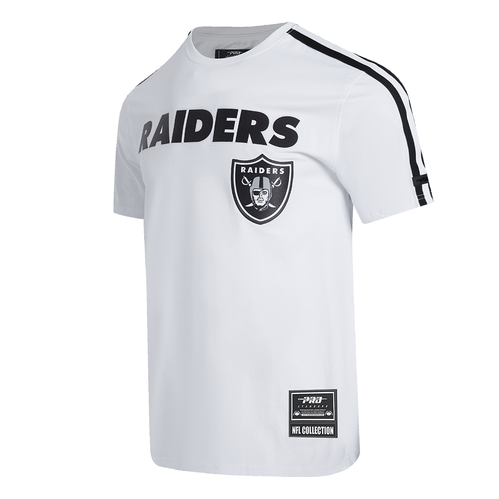 NFL LAS VEGAS RAIDERS CLASSIC CHEMISE À BANDES EN FILET POUR HOMME (BLANC/NOIR)