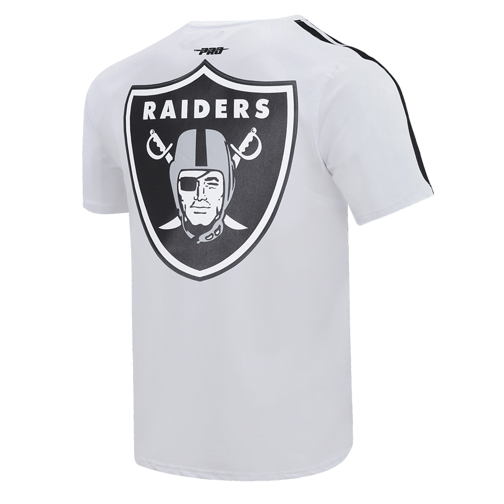 NFL LAS VEGAS RAIDERS CLASSIC CHEMISE À BANDES EN FILET POUR HOMME (BLANC/NOIR)