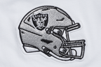 NFL LAS VEGAS RAIDERS CLASSIC CHEMISE À BANDES EN FILET POUR HOMME (BLANC/NOIR)