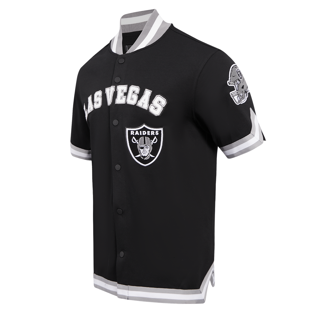 NFL LAS VEGAS RAIDERS CLASSIC MEN'S WARM UP JACKET (BLACK/GRAY)