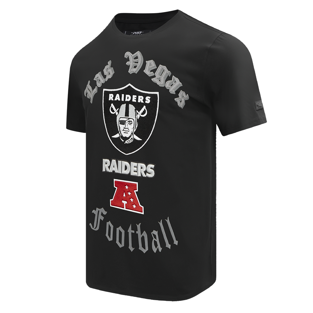 NFL LAS VEGAS RAIDERS OLD ENGLISH T-SHIRT POUR HOMME (NOIR)