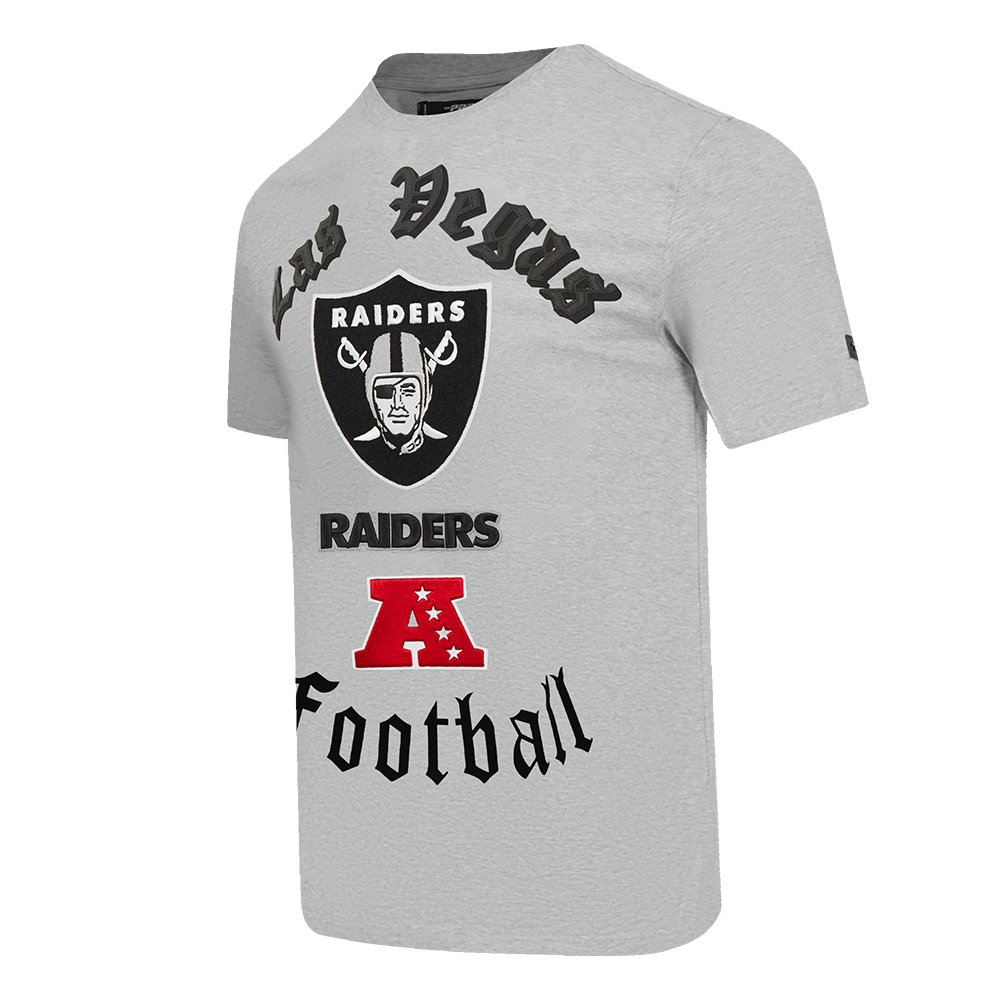 NFL LAS VEGAS RAIDERS OLD ENGLISH MEN'S TEE (HEATHER GREY)