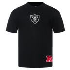 NFL LAS VEGAS RAIDERS WINGSPAN MEN'S COTTON JERSEY DROP SHOULDER TEE (BLACK)