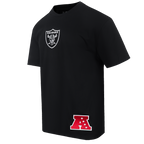 NFL LAS VEGAS RAIDERS WINGSPAN MEN'S COTTON JERSEY DROP SHOULDER TEE (BLACK)