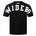 NFL LAS VEGAS RAIDERS WINGSPAN MEN'S COTTON JERSEY DROP SHOULDER TEE (BLACK)