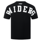 NFL LAS VEGAS RAIDERS WINGSPAN MEN'S COTTON JERSEY DROP SHOULDER TEE (BLACK)