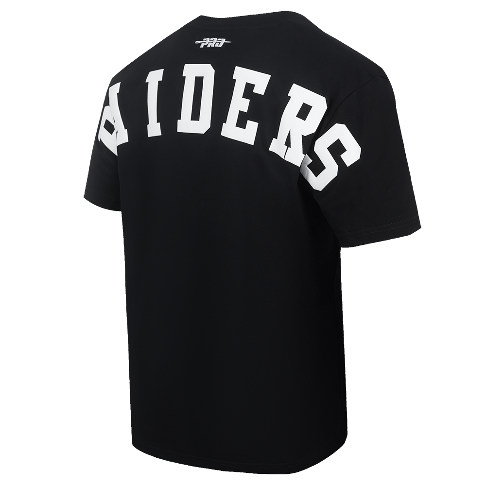NFL LAS VEGAS RAIDERS WINGSPAN MEN'S COTTON JERSEY DROP SHOULDER TEE (BLACK)