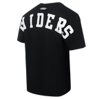 NFL LAS VEGAS RAIDERS WINGSPAN MEN'S COTTON JERSEY DROP SHOULDER TEE (BLACK)