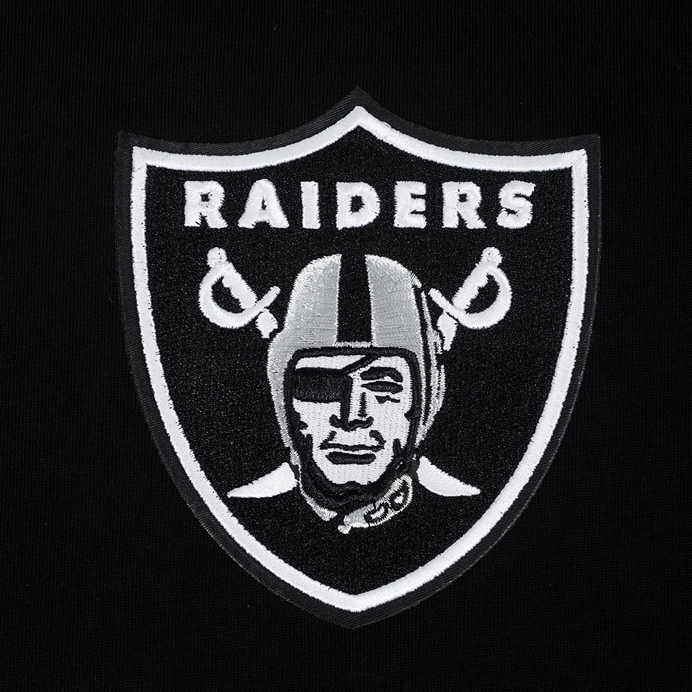 NFL LAS VEGAS RAIDERS WINGSPAN MEN'S COTTON JERSEY DROP SHOULDER TEE (BLACK)