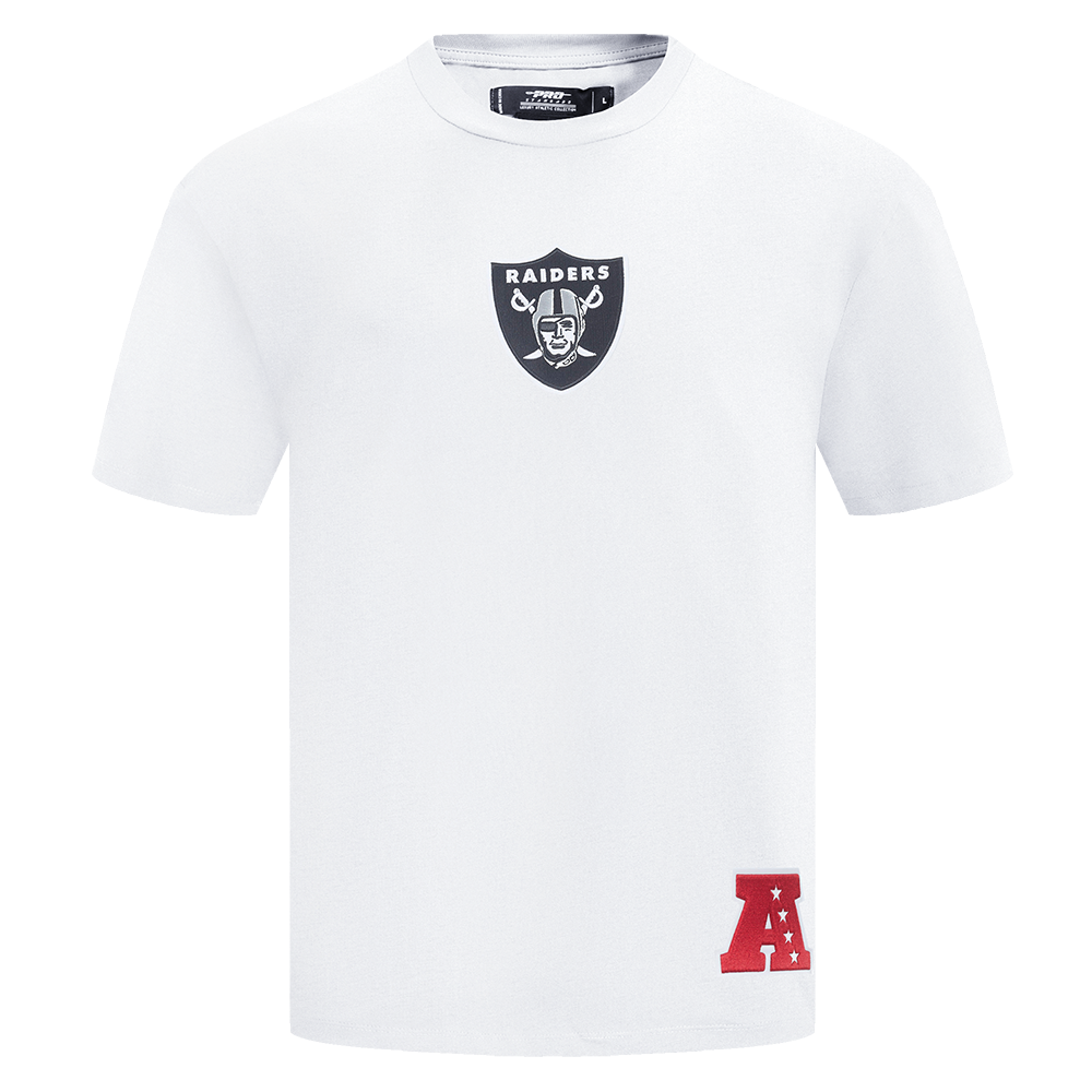NFL LAS VEGAS RAIDERS WINGSPAN MEN'S COTTON JERSEY DROP SHOULDER TEE (WHITE)