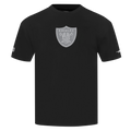 NFL LAS VEGAS RAIDERS REVERSE FRENCH TERRY T-SHIRT EN JERSEY DE COTON À ÉPAULES TOMBANTES POUR HOMME (NOIR)
