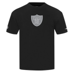 NFL LAS VEGAS RAIDERS REVERSE FRENCH TERRY T-SHIRT EN JERSEY DE COTON À ÉPAULES TOMBANTES POUR HOMME (NOIR)