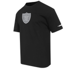 NFL LAS VEGAS RAIDERS REVERSE FRENCH TERRY T-SHIRT EN JERSEY DE COTON À ÉPAULES TOMBANTES POUR HOMME (NOIR)