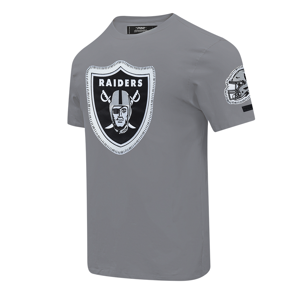 NFL LAS VEGAS RAIDERS DIY PICK STITCH T-SHIRT EN JERSEY SIMPLE POUR HOMME (GRIS)