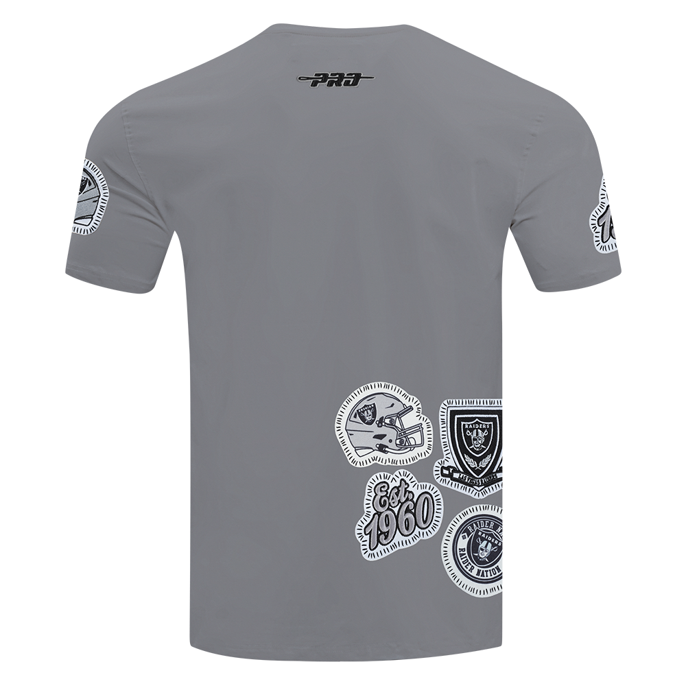 NFL LAS VEGAS RAIDERS DIY PICK STITCH T-SHIRT EN JERSEY SIMPLE POUR HOMME (GRIS)
