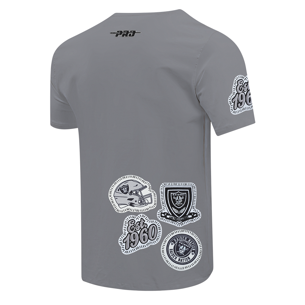 NFL LAS VEGAS RAIDERS DIY PICK STITCH T-SHIRT EN JERSEY SIMPLE POUR HOMME (GRIS)
