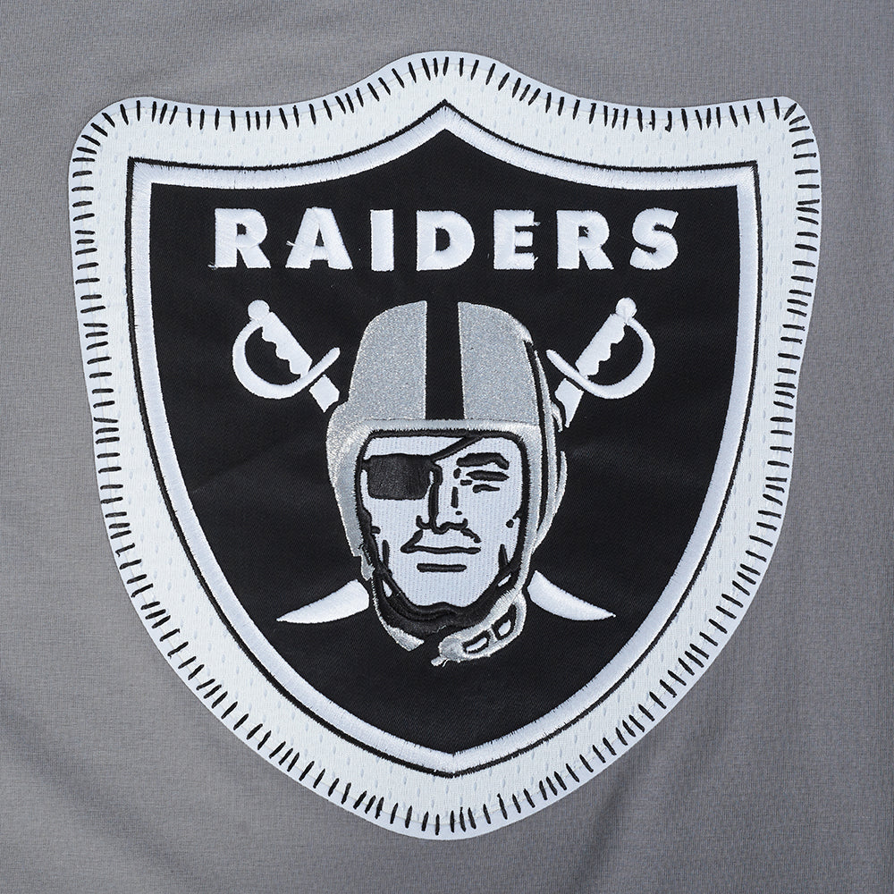 NFL LAS VEGAS RAIDERS DIY PICK STITCH T-SHIRT EN JERSEY SIMPLE POUR HOMME (GRIS)