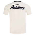NFL LAS VEGAS RAIDERS RETRO CASCADE T-SHIRT À BORDURES CONTRASTANTES POUR HOMME (COQUILLE D'ŒUF/NOIR)