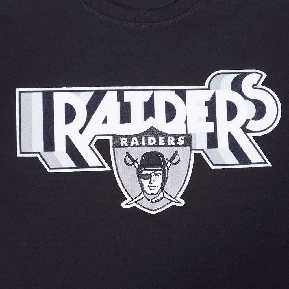 NFL LAS VEGAS RAIDERS RETRO ELEVATION T-SHIRT EN JERSEY SIMPLE POUR HOMME (NOIR)