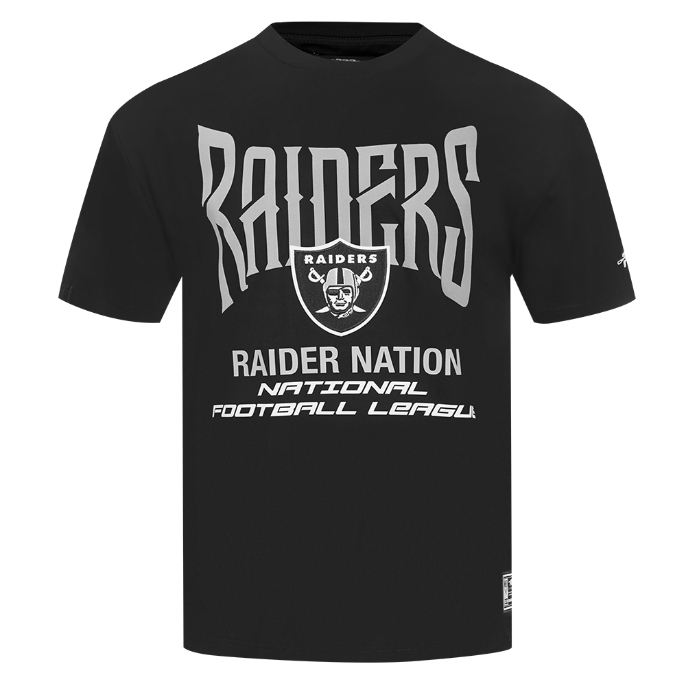 NFL LAS VEGAS RAIDERS CITY TOUR 2.0 MEN'S COTTON JERSEY DROP SHOULDER TEE (BLACK)