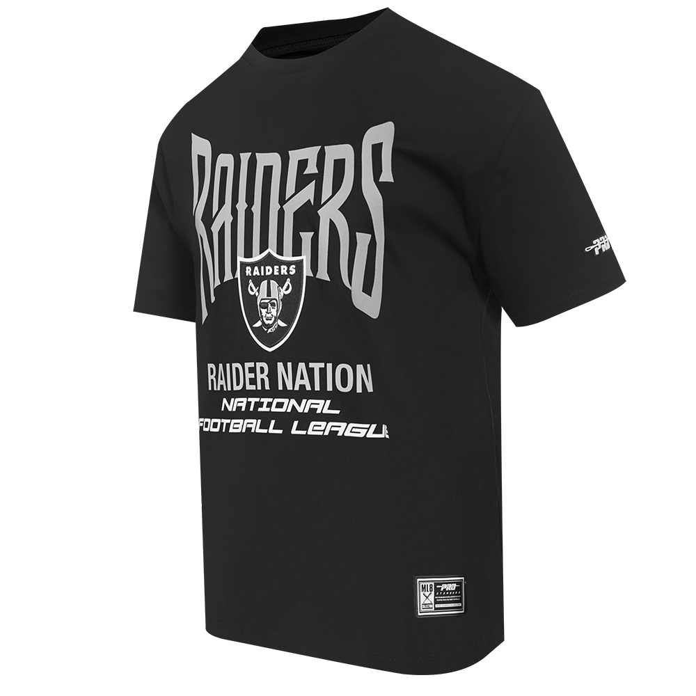 NFL LAS VEGAS RAIDERS CITY TOUR 2.0 MEN'S COTTON JERSEY DROP SHOULDER TEE (BLACK)