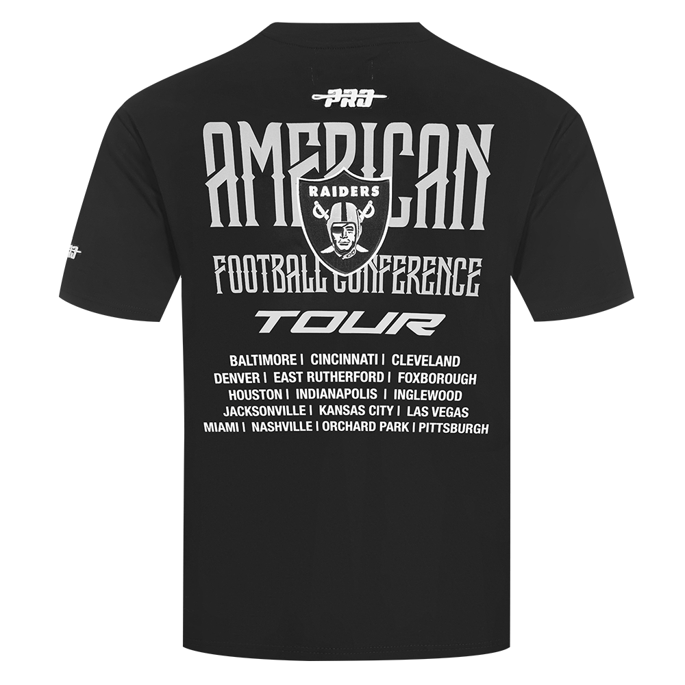 NFL LAS VEGAS RAIDERS CITY TOUR 2.0 MEN'S COTTON JERSEY DROP SHOULDER TEE (BLACK)