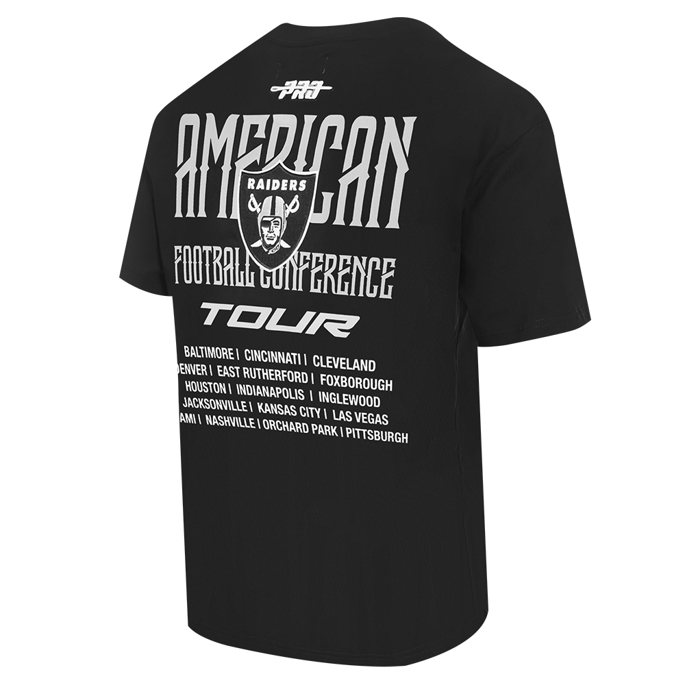 NFL LAS VEGAS RAIDERS CITY TOUR 2.0 MEN'S COTTON JERSEY DROP SHOULDER TEE (BLACK)