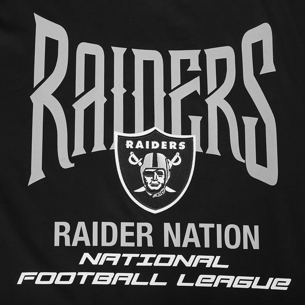 NFL LAS VEGAS RAIDERS CITY TOUR 2.0 MEN'S COTTON JERSEY DROP SHOULDER TEE (BLACK)