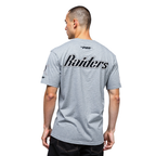 NFL LAS VEGAS RAIDERS BEST OF T-SHIRT EN JERSEY DE COTON À ÉPAULES TOMBANTES POUR HOMME (GRIS CHINÉ FONCÉ)