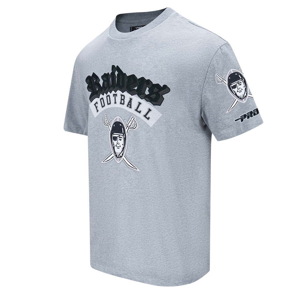 NFL LAS VEGAS RAIDERS BEST OF T-SHIRT EN JERSEY DE COTON À ÉPAULES TOMBANTES POUR HOMME (GRIS CHINÉ FONCÉ)