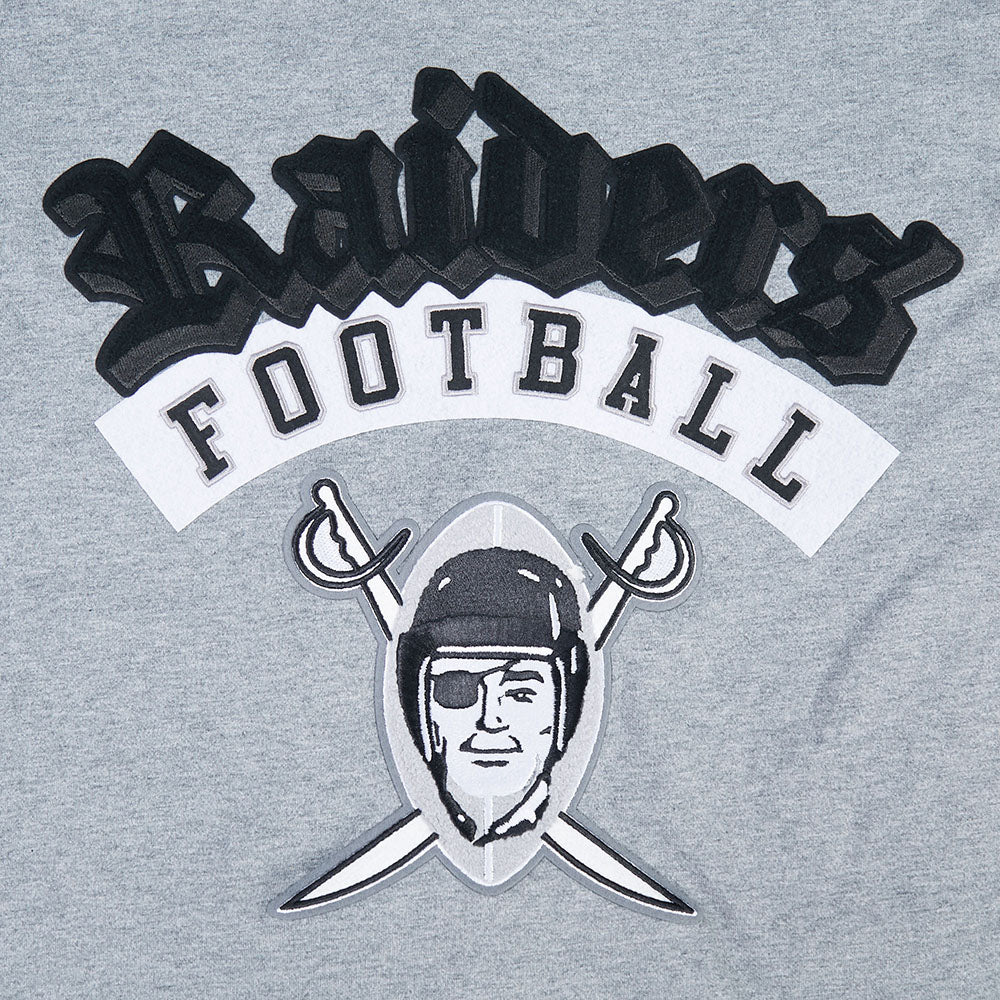 NFL LAS VEGAS RAIDERS BEST OF T-SHIRT EN JERSEY DE COTON À ÉPAULES TOMBANTES POUR HOMME (GRIS CHINÉ FONCÉ)