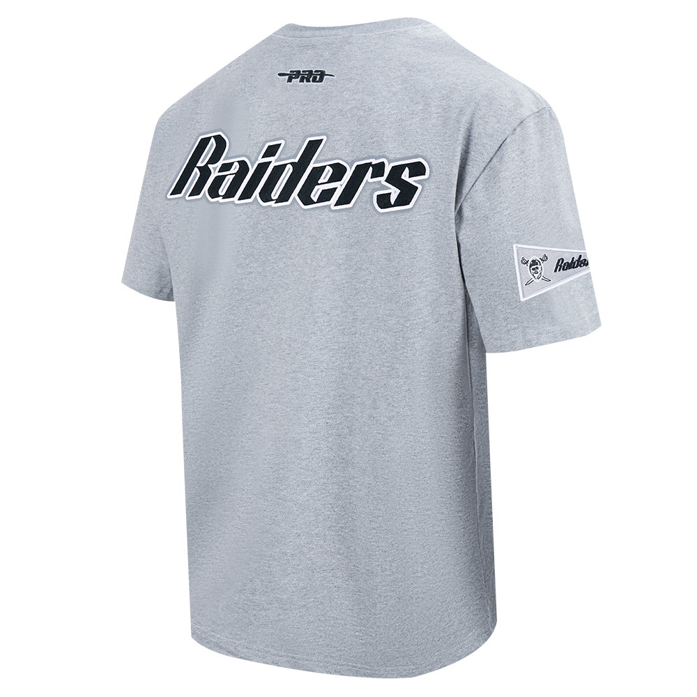 NFL LAS VEGAS RAIDERS BEST OF T-SHIRT EN JERSEY DE COTON À ÉPAULES TOMBANTES POUR HOMME (GRIS CHINÉ FONCÉ)