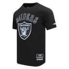 NFL LAS VEGAS RAIDERS REBEL ATHLETICS T-SHIRT EN JERSEY SIMPLE À LOGO EMPILÉ POUR HOMME (NOIR)
