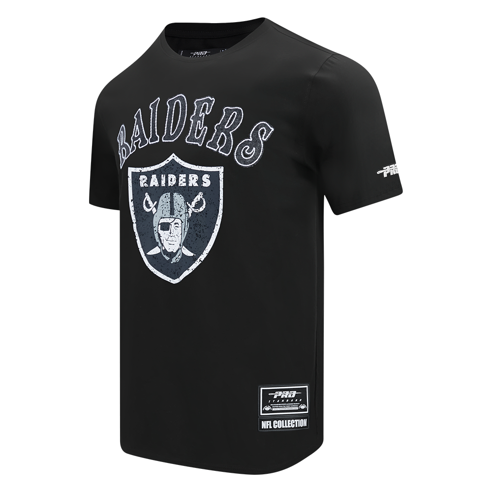 NFL LAS VEGAS RAIDERS REBEL ATHLETICS T-SHIRT EN JERSEY SIMPLE À LOGO EMPILÉ POUR HOMME (NOIR)