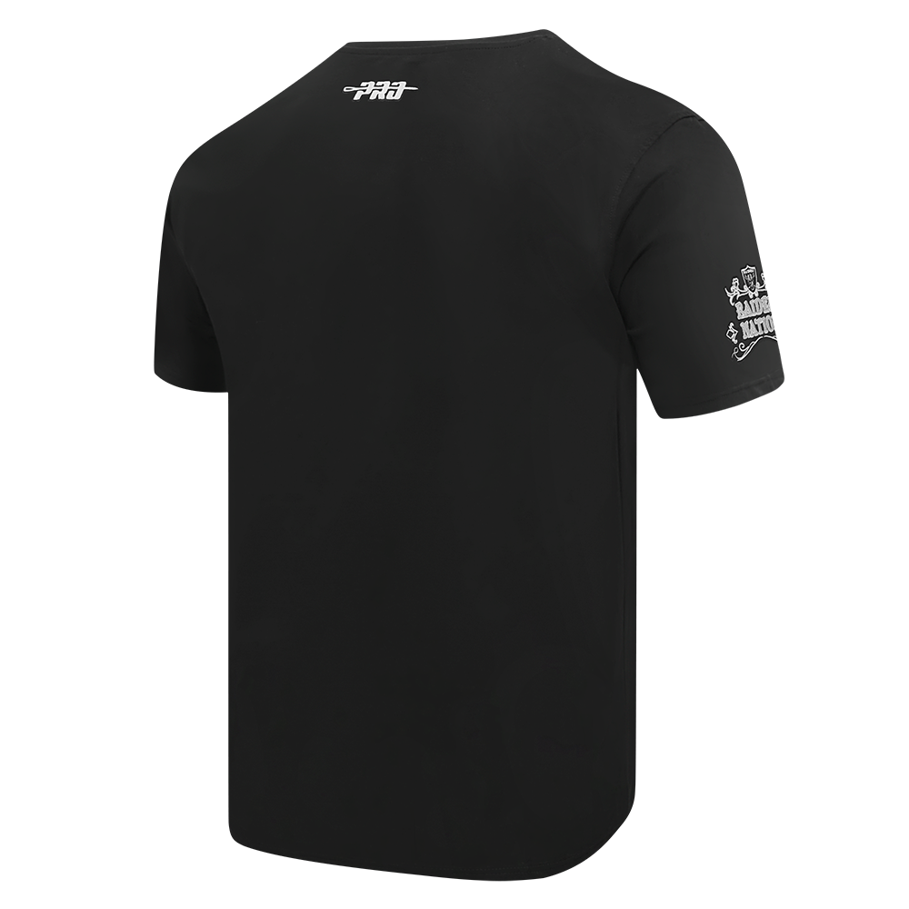 NFL LAS VEGAS RAIDERS REBEL ATHLETICS T-SHIRT EN JERSEY SIMPLE À LOGO EMPILÉ POUR HOMME (NOIR)