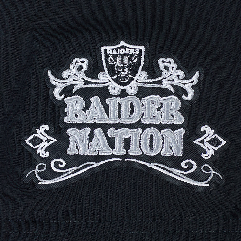 NFL LAS VEGAS RAIDERS REBEL ATHLETICS T-SHIRT EN JERSEY SIMPLE À LOGO EMPILÉ POUR HOMME (NOIR)