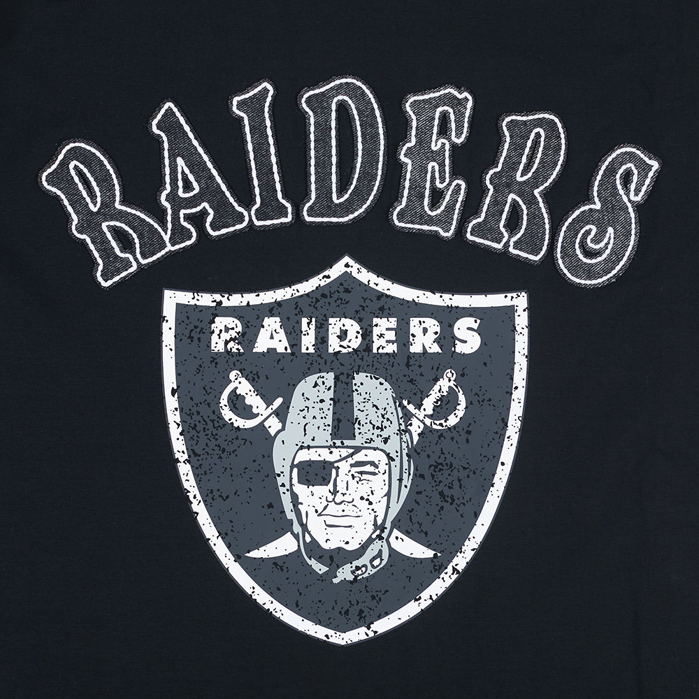 NFL LAS VEGAS RAIDERS REBEL ATHLETICS T-SHIRT EN JERSEY SIMPLE À LOGO EMPILÉ POUR HOMME (NOIR)