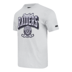 NFL LAS VEGAS RAIDERS TEAM BADGE T-SHIRT EN JERSEY SIMPLE POUR FEMME POUR HOMME (GRIS CHINÉ)