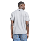 NFL LAS VEGAS RAIDERS TEAM BADGE T-SHIRT EN JERSEY SIMPLE POUR FEMME POUR HOMME (GRIS CHINÉ)