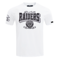 NFL LAS VEGAS RAIDERS TEAM BADGE T-SHIRT EN JERSEY SIMPLE POUR FEMME POUR HOMME (BLANC)