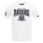 NFL LAS VEGAS RAIDERS TEAM BADGE T-SHIRT EN JERSEY SIMPLE POUR FEMME POUR HOMME (BLANC)